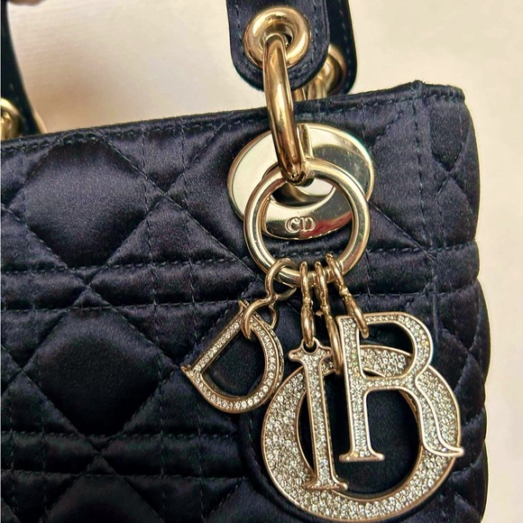 Black gold tone mini lady dior - Picture 2 of 14